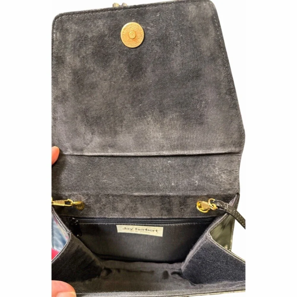 Jay Herbert Vintage Black Crossbody Shoulder Bag Envelope Flap